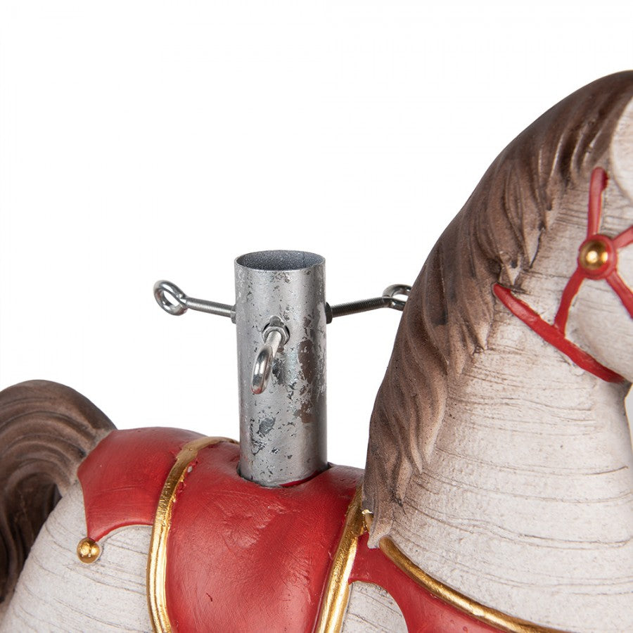 Weihnachtsbaumständer Schaukelpferd Weiß-Rot 73x21x61 cm - MGO im Landhausstil