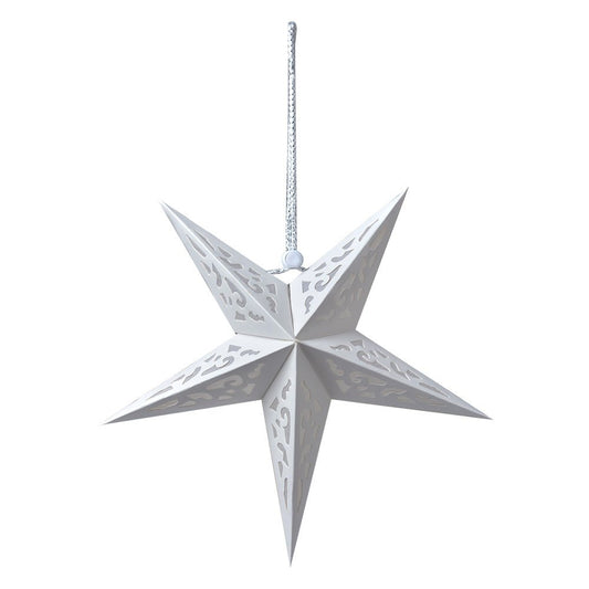 Weihnachtsstern Papier Weiß - Winterdeko Landhausstil Clayre & Eef Groß {{ Shabby Chic und Landhaus Deko }} {{ www.Stein-Alt.de }}