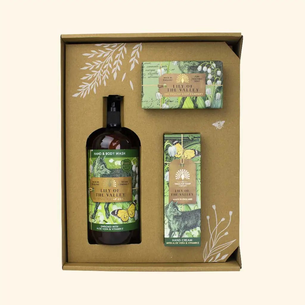 Wellness Set Maiglöckchen - Duschgel, Seife & Handcreme 3-teilig {{ Shabby Chic und Landhaus Deko }} {{ www.Stein-Alt.de }}