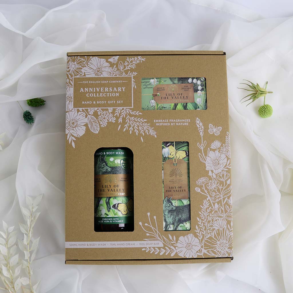 Wellness Set Maiglöckchen - Duschgel, Seife & Handcreme 3-teilig {{ Shabby Chic und Landhaus Deko }} {{ www.Stein-Alt.de }}