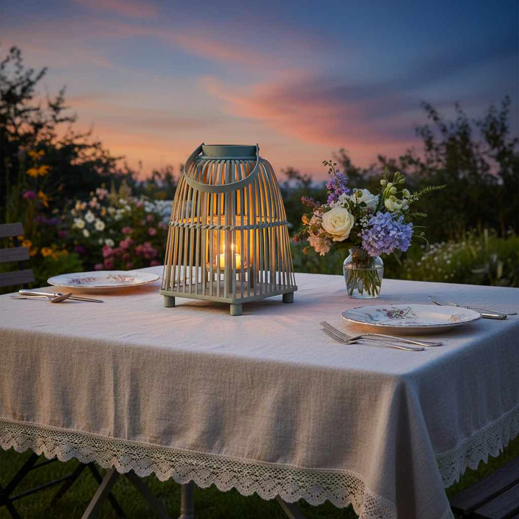 Windlicht Laterne Rattan Grün – Rund oder Eckig | Cottage & Landhausstil {{ Shabby Chic und Landhaus Deko }} {{ www.Stein-Alt.de The cosy Cottage }}