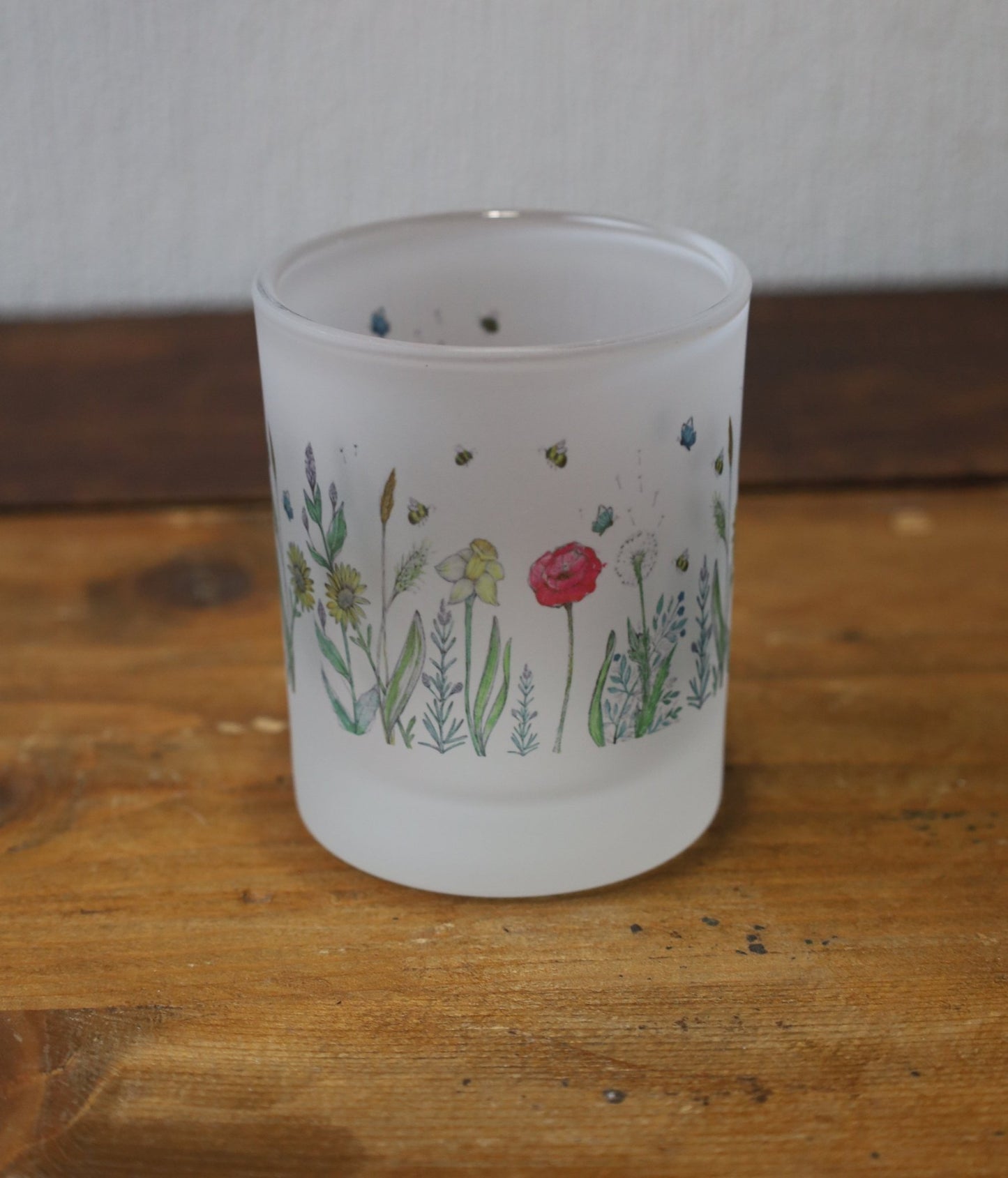 Windlicht aus satiniertem Glas mit tierischen und floralen Motiven {{ Shabby Chic und Landhaus Deko }} {{ www.Stein-Alt.de }}