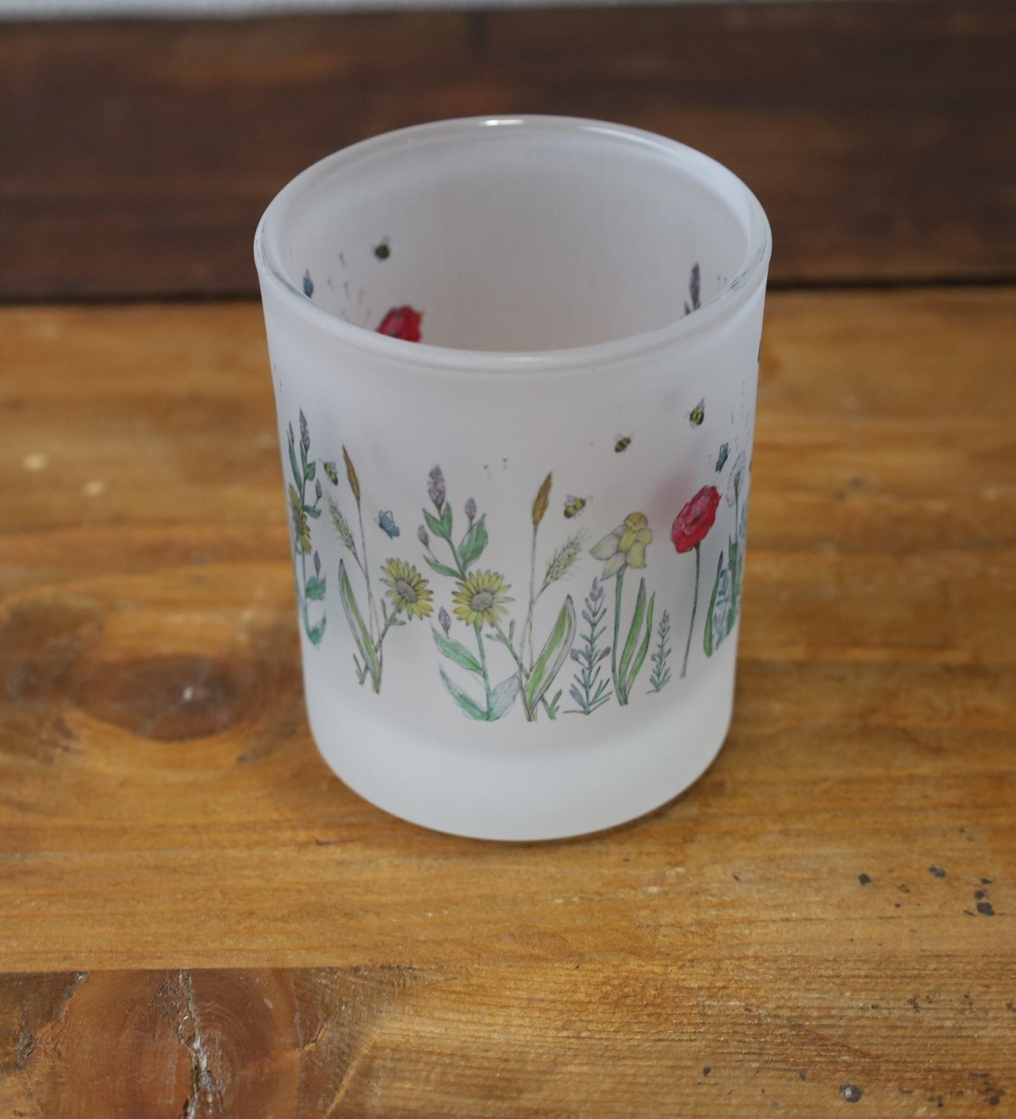 Windlicht aus satiniertem Glas mit tierischen und floralen Motiven {{ Shabby Chic und Landhaus Deko }} {{ www.Stein-Alt.de }}