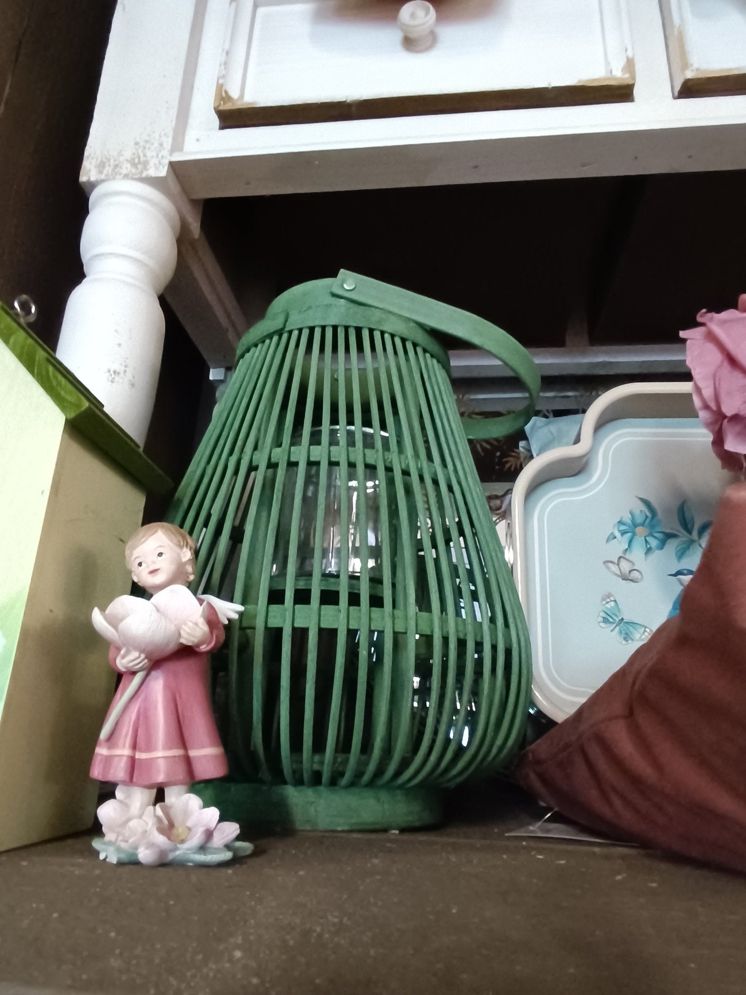 Windlicht Laterne Rattan Grün – Rund oder Eckig | Cottage & Landhausstil {{ Shabby Chic und Landhaus Deko }} {{ www.Stein-Alt.de }}