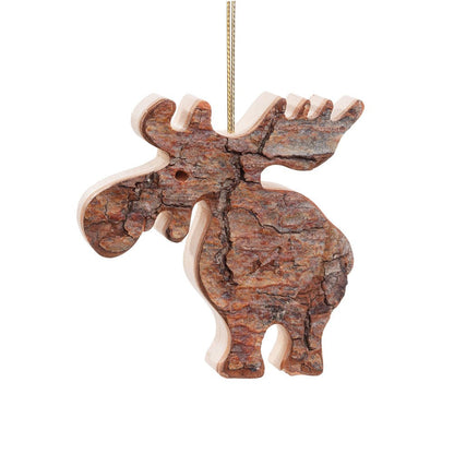 Dekoanhänger Winterliche Holzanhänger – Rentier, Schneeflocke, Stern | Rindenholz Weihnachtsdeko Elch Rentier Shabby Chic und Landhaus Deko bei www.Stein-Alt.de
