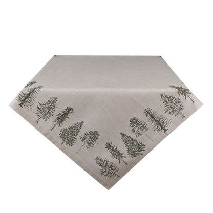 Tischdecken Winterliche Tischdecke Baumwolle Tannenbaum-Motiv Beige Grün – Landhaus-Stil Mittel 130 x 180 Shabby Chic und Landhaus Deko bei www.Stein-Alt.de