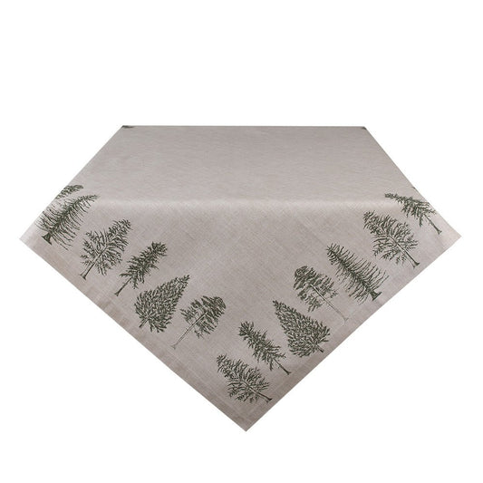Winterliche Tischdecke Baumwolle Tannenbaum-Motiv Beige Grün – Landhaus-Stil Mittel 130 x 180 {{ Shabby Chic und Landhaus Deko }} {{ www.Stein-Alt.de }}