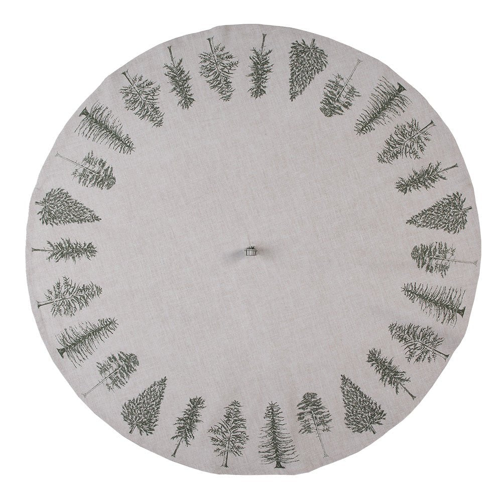 Winterliche Tischdecke Baumwolle Tannenbaum-Motiv Beige Grün – Landhaus-Stil {{ Shabby Chic und Landhaus Deko }} {{ www.Stein-Alt.de }}
