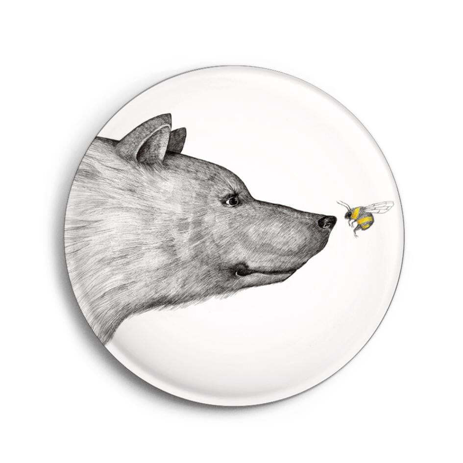 Kühlschrankmagnet mit Tiermotiven - Fuchs, Igel & Bär - 56mm rund